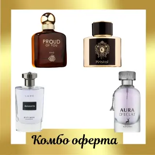 Estiara Advants + Fragrance World Proud of You Oud + Fragrance World Kristal + Maison Alhambra Aura D'eclat 