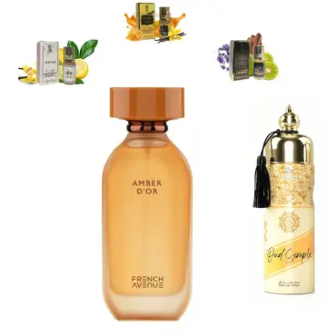 Γαλλική Λεωφόρος Amber D'OR + Otoori Oud Simple + 3 μικρά αρωματικά έλαια